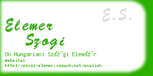 elemer szogi business card